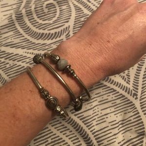 One piece wrap around bangle bracelet